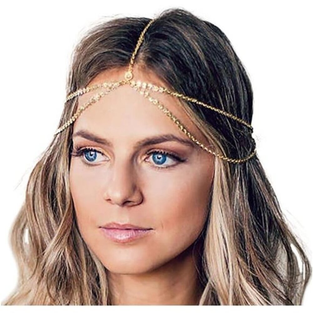 Festival Crystal Head Chain – Sequin Hair Jewelry for Women & Girls, Adjustable